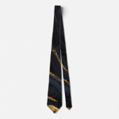 Cravate Hommes modernes Black and Gold Agate (Devant)