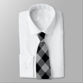 Cravate Hommes modernes Checked Grey & Black (Attaché)