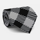 Cravate Hommes modernes Checked Grey & Black (Roulé)