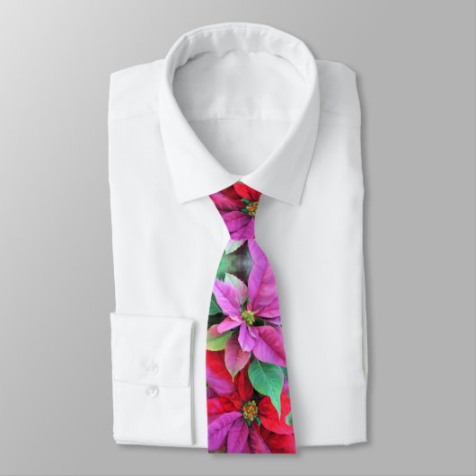 Cravate Hommes Poinsettias de Noël (Attaché)