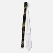 Cravate Hommes Rayure Or Bend Sur Noir (Dos)