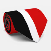 Cravate Hommes Rayure Rouge Noir Blanc (Roulé)