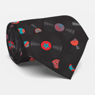 Cravate Hommes vintages de style de disques vinyle rétros