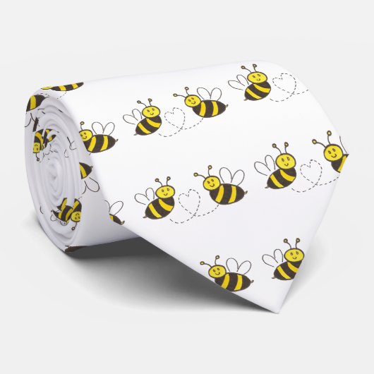 Cravate Honey Bees with Heart (Roulé)