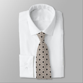 Cravate Honeycomb Black Floral Neck Tie