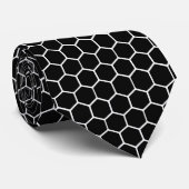 Cravate Honeycomb noir et blanc (Roulé)