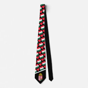 Cravate Hongrie Drapeau Coeur Motif Fun Hongrois Pride