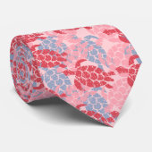 Cravate Honu Sea Turtle Hawaiian Aloha - Rose (Roulé)