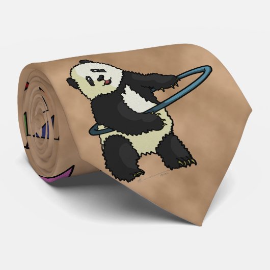 Cravate Hoola Hooping Panda, (Roulé)