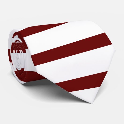 Cravate Horizontal Blanc et Maroon (Roulé)