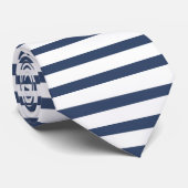 Cravate Horizontal-Rayée blanche et bleue (Roulé)