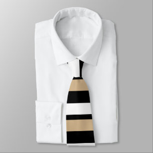 Cravate Horizontal-Rayée blanche et noire bronzage