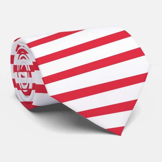 Cravate Horizontal-Rayée blanche et rouge (Roulé)