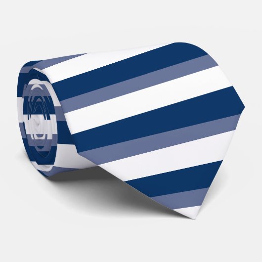 Cravate Horizontal-Rayée bleue et blanche bleue (Roulé)
