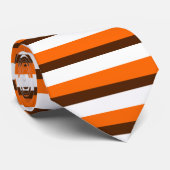 Cravate Horizontal-Rayée de brun d'orange et (Roulé)