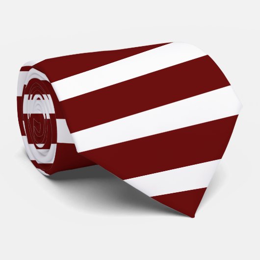 Cravate Horizontal-Rayée marron et blanche (Roulé)