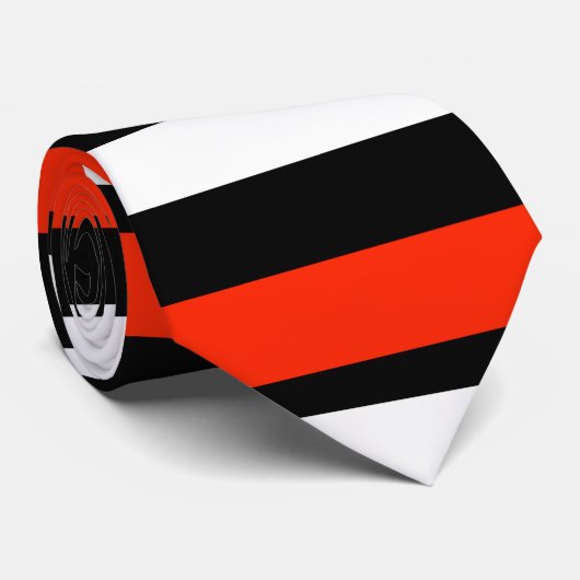 Cravate Horizontal-Rayée noire et blanche (Roulé)