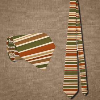 Cravate horizontal   stripes in  retro autumn mood 