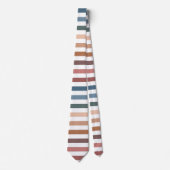 Cravate Horizontal Terracotta and Teal Stripes (Devant)