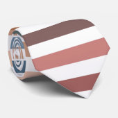 Cravate Horizontal Terracotta and Teal Stripes (Roulé)