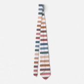 Cravate Horizontal Terracotta and Teal Stripes (Dos)