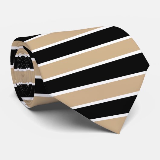 Cravate horizontale à rayures blanches, noires et  (Roulé)