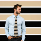 Cravate horizontale à rayures blanches, noires et 