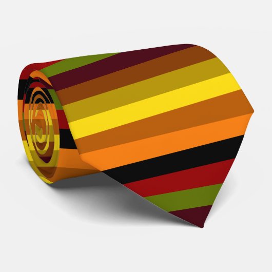 Cravate horizontale de rayures d'automne (Roulé)