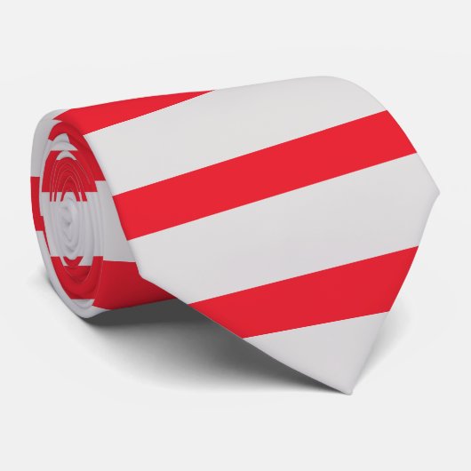 Cravate horizontale en bande grise et écarlate (Roulé)