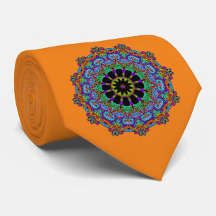 Cravate Horloge à main peinte Mandala 24