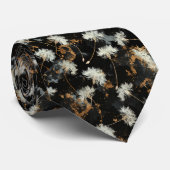 Cravate Horloge de Dandelion en noir (Roulé)