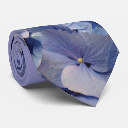 Cravate Hortensia de bleu français (Roulé)