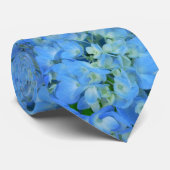 Cravate Hortensias bleus électriques (Roulé)