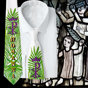 Cravate HOSANNA Chi Rho couronné Dimanche des Rameaux