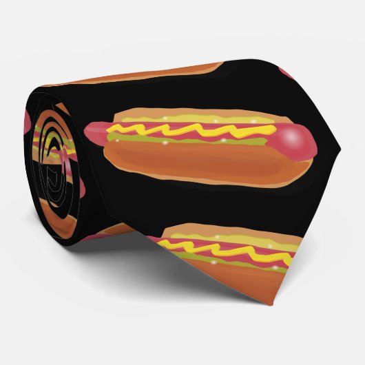 Cravate hot dog graphique (Roulé)