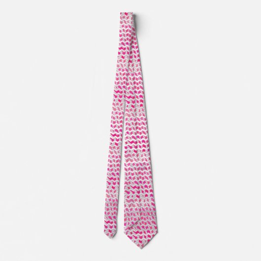 Cravate Hot Pink and White Chevron Zebra (Dos)