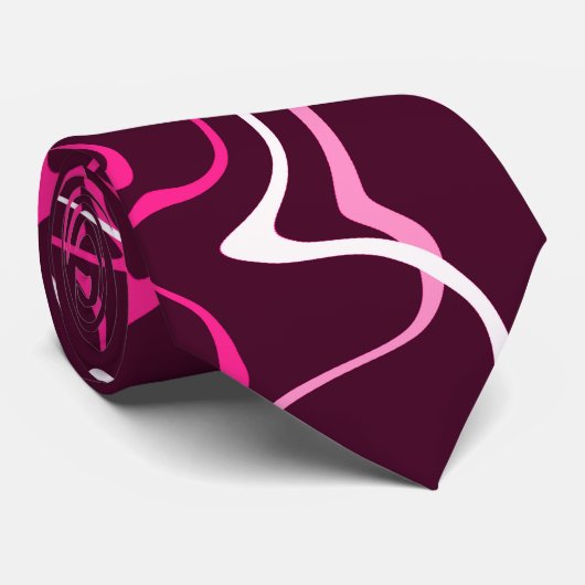 Cravate Hot pink damascus abstract swirls cool pattern (Roulé)