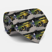 Cravate Hot rod jaune (Roulé)