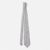 Cravate Houndstooth classique gris et blanc (Dos)