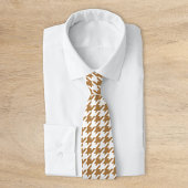 Cravate Houndstooth classique or et blanc