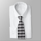 Cravate Houndstooth Noir et Blanc Classique (Attaché)
