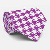 Cravate Houndstooth Plum et White (Roulé)