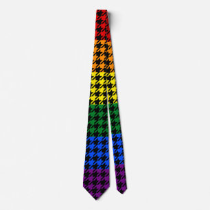 Cravate Houndstooth Pride sur un Arrière - plan noir