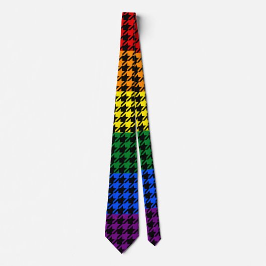 Cravate Houndstooth Pride sur un Arrière - plan noir (Devant)