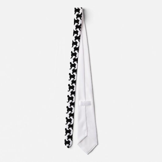 Cravate Houndstooth Style Tesselation Black Dog Silhouette (Dos)