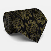 Cravate HOUSE of the Dragon | Gold Filigree Dragon Pattern (Roulé)