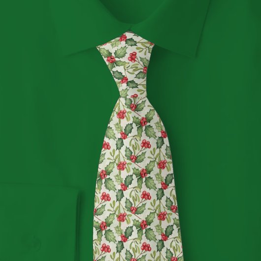 Cravate Houx de Noël & Gui