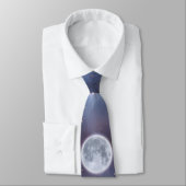 Cravate Howling Arctic Wolf, Moon & Stars Necktie (Attaché)