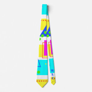 CRAVATE HUIT TIERS FAÇONNENT LE MOTIF 80S NEON MONOGRAM IN