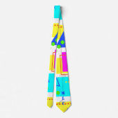 CRAVATE HUIT TIERS FAÇONNENT LE MOTIF 80S NEON MONOGRAM IN (Dos)